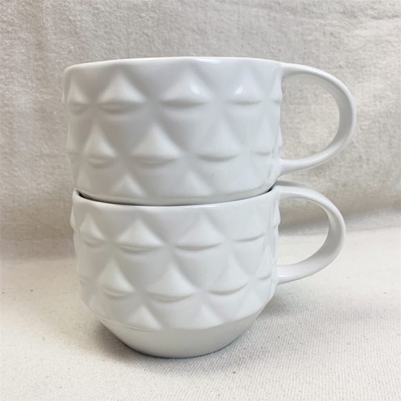 Pair Starbucks Bone China Textured Scales Mugs - Picture 4 of 6